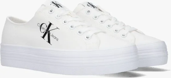 Calvin Klein Vulc Flatform Essential Baskets Basses En Blanc grande qualité 3