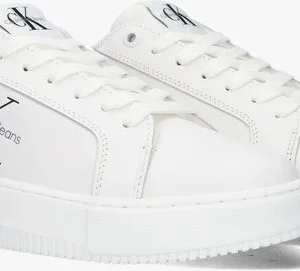 mode Calvin Klein Chunky Cupsole Lac Up Dames Baskets Basses En Blanc 10