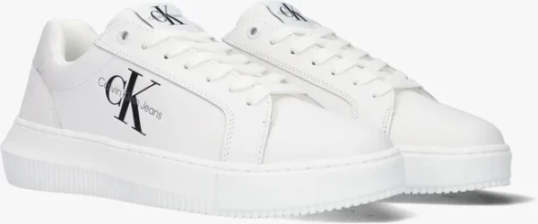 mode Calvin Klein Chunky Cupsole Lac Up Dames Baskets Basses En Blanc 3