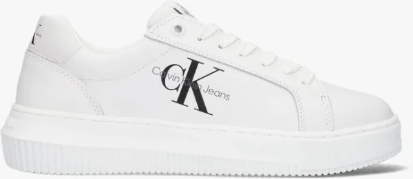 mode Calvin Klein Chunky Cupsole Lac Up Dames Baskets Basses En Blanc 1