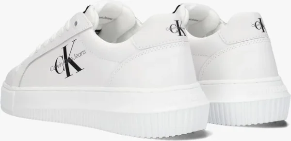 mode Calvin Klein Chunky Cupsole Lac Up Dames Baskets Basses En Blanc 4